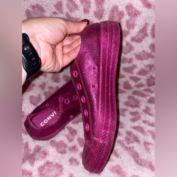 Women's Pink Glitter Low Top Coverse Size 6 - Picture 10 of 10